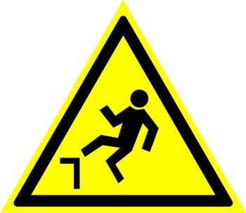 W15 осторожно! возможность падения с высоты (пластик, сторона 200 мм) - Знаки безопасности - Предупреждающие знаки - vektorb.ru