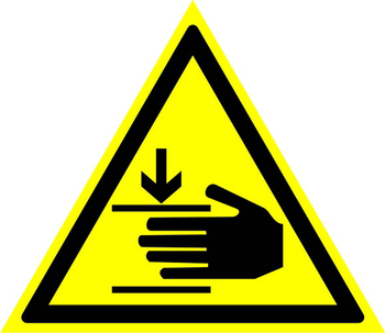 W27 осторожно! возможно травмирование рук (пленка, сторона 200 мм) - Знаки безопасности - Предупреждающие знаки - vektorb.ru